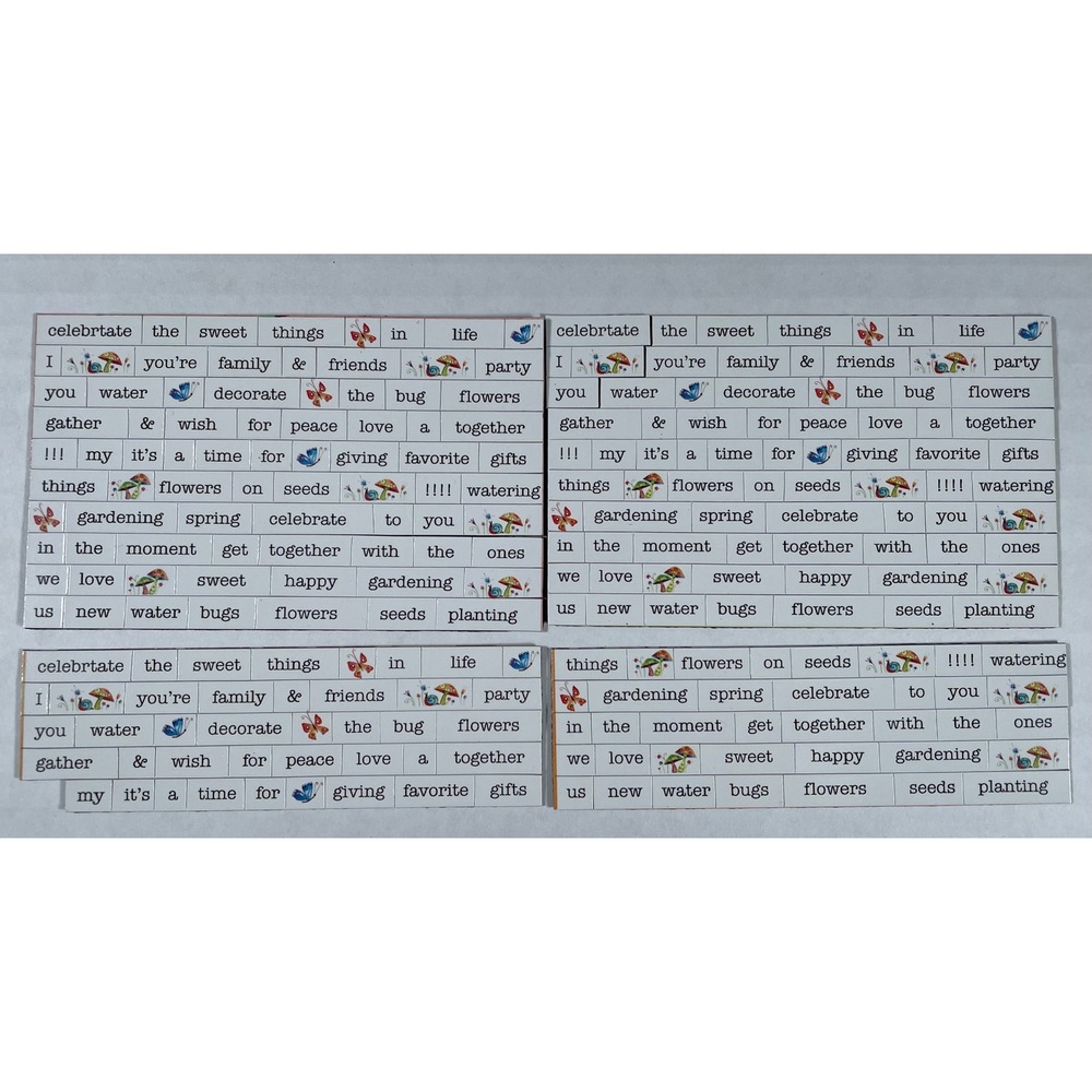 Magnetic Word Tiles White Garden Butterfly Snail 3 Sets Scrapbooking Decor